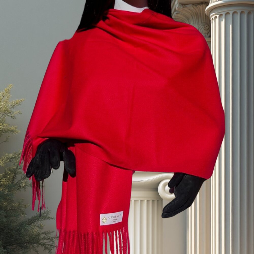 NWT Cashmere woven knit oversized scarf wrap - made in Italy 80” x 27”